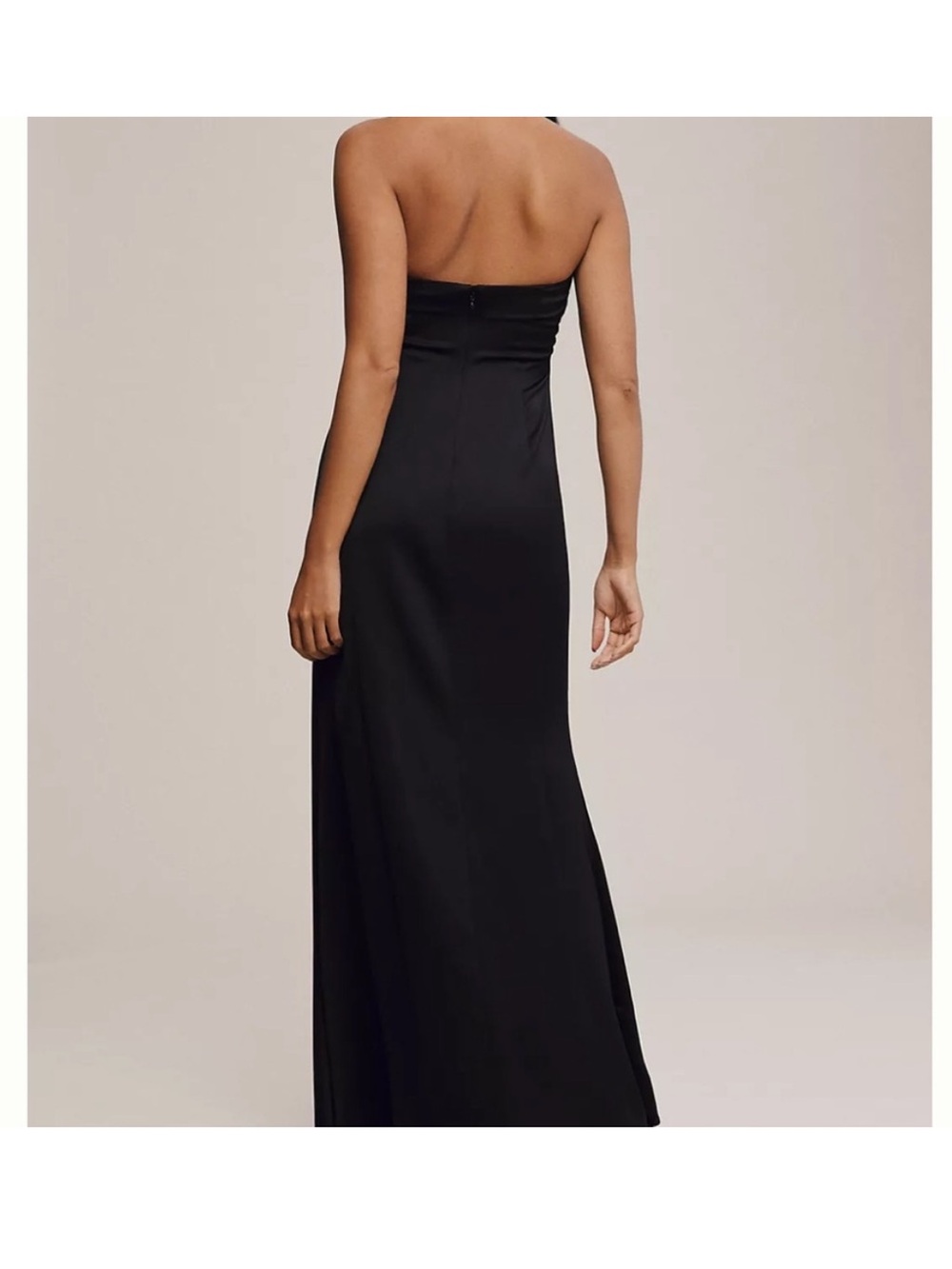 BHLDN ruby twist halter satin gown black - Picture 3 of 9